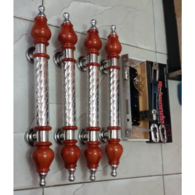 Handle pintu stainless 42cm 2set+kunci