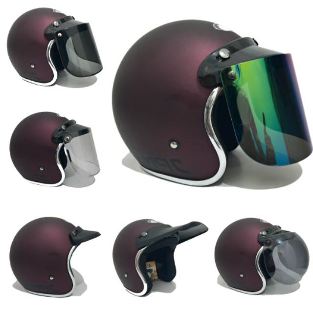 Helm Jpn Retro Violet Doff List Chrome