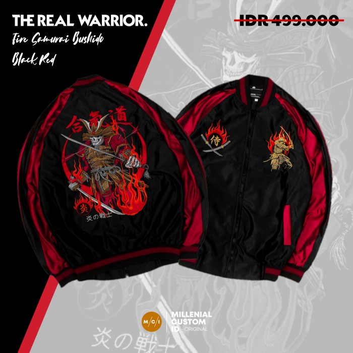 Sukajan Jacket Sukajan Samurai Bushido Black Sukajan Jepang Original - Samurai Black, M