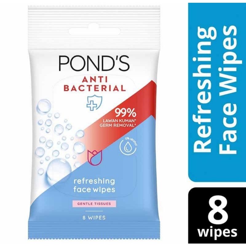 PONDS Anti Bacterial Refreshing Face Wipes [8 Wipes] / Pond's