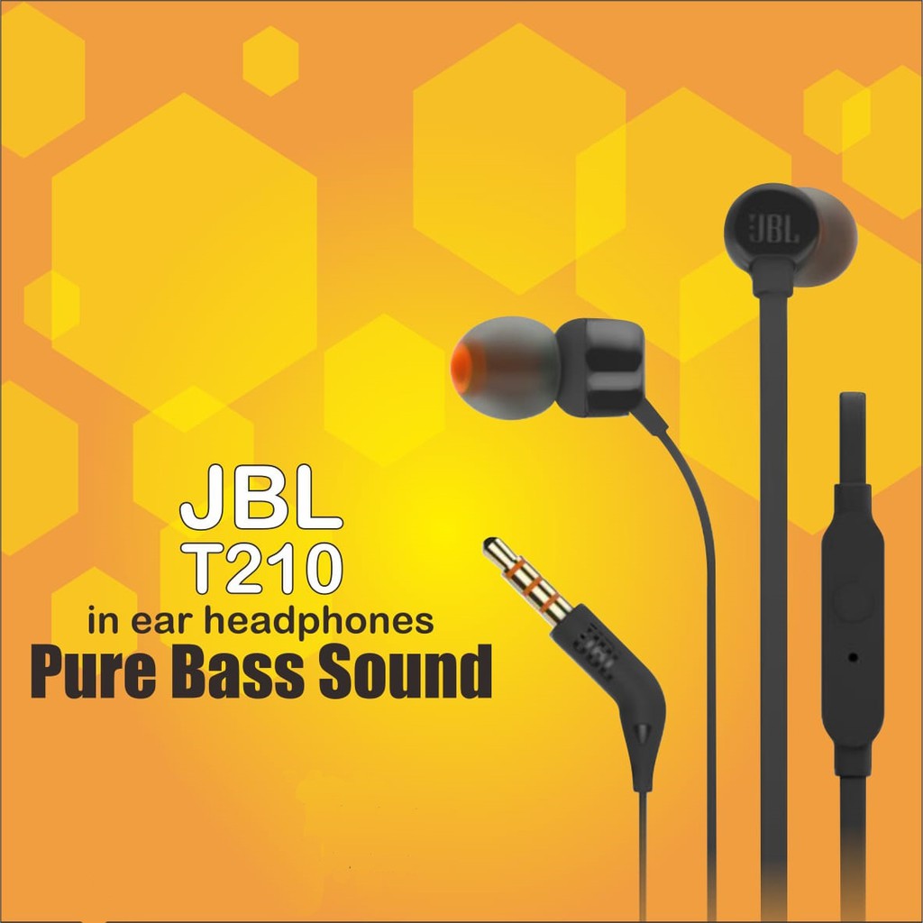 HEADSET JBL T210 ORIGINAL IN EAR EARPHONE IBASS