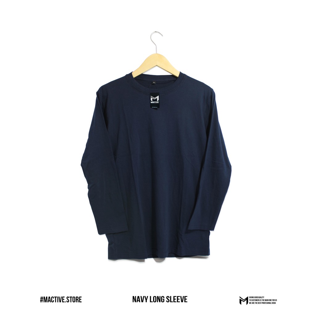 Kaos Polos Navy Lengan Panjang