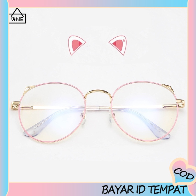 COD❤Kacamata Baca Frame Anti Radiasi Metal Gaya Retro Untuk Pria / Wanita Aksesoris A one