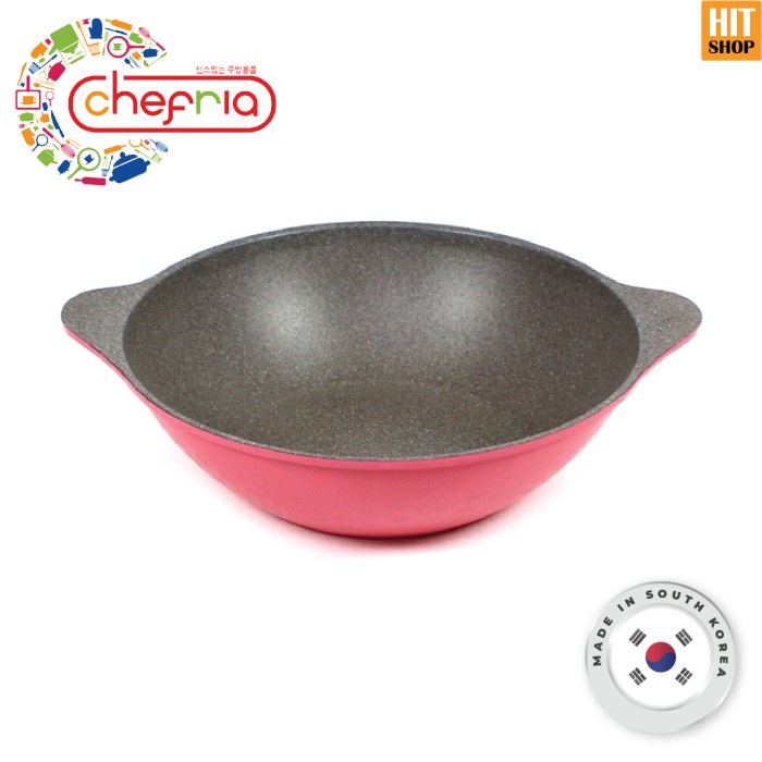 Chefria Vivid Wok Pan 2 Handle 28Cm - Panci/Wajan/Penggorengan Korea _Art