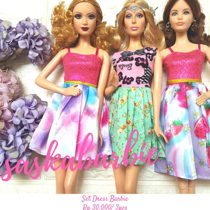 046 / Baju Barbie ( 3Dress ) / Barbie Doll / Boneka / Original Mattel
