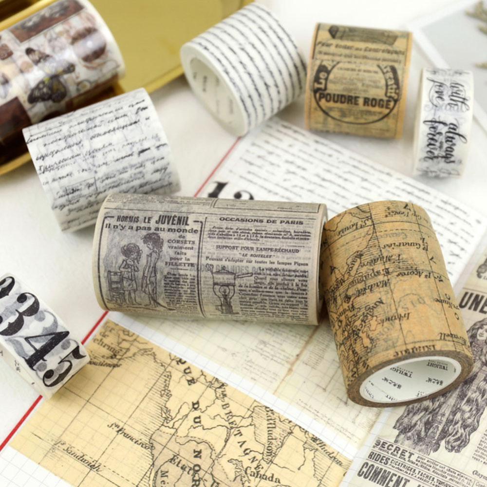 Timekey Stiker Washi Tape Retro Vintage Gothic Ukuran A5K5 Untuk Dekorasi Scrapbookjurnal