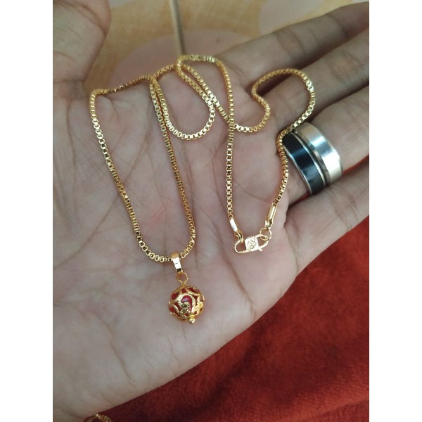 KALUNG ITALY KACA  +LIONTIN LAPIS EMAS