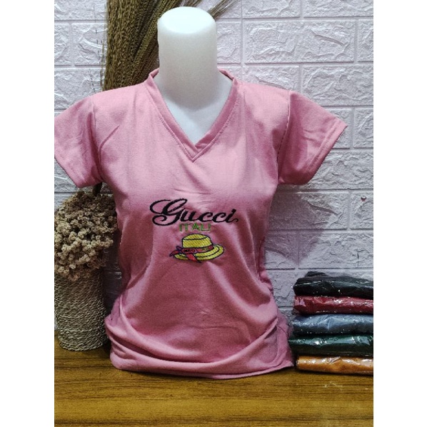 Kaos Branded Wanita V Neck Murah - Promo 01