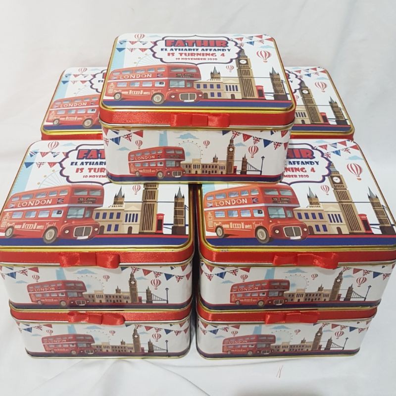 KALENG CUSTOM KOTAK HAMPERS SOUVENIR ULANG TAHUN /WEDDING