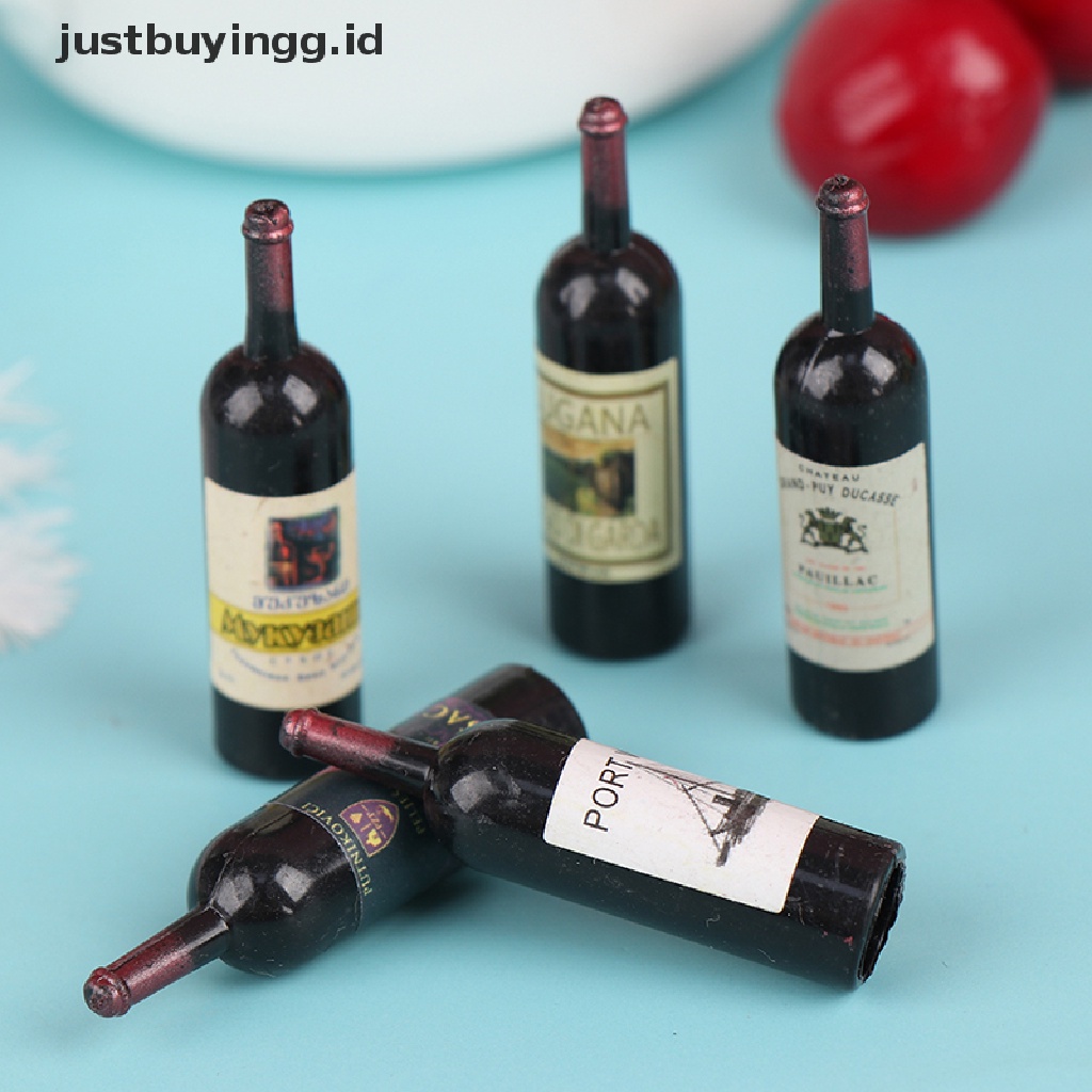 Justbuyingg.Id 10pcs Miniatur Botol Wine Bahan Resin Aksesoris Rumah Boneka