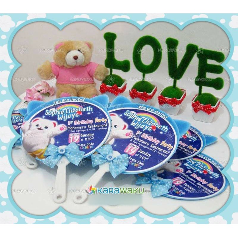 Undangan Kipas Karakter Badanamu - Birthday Invitation