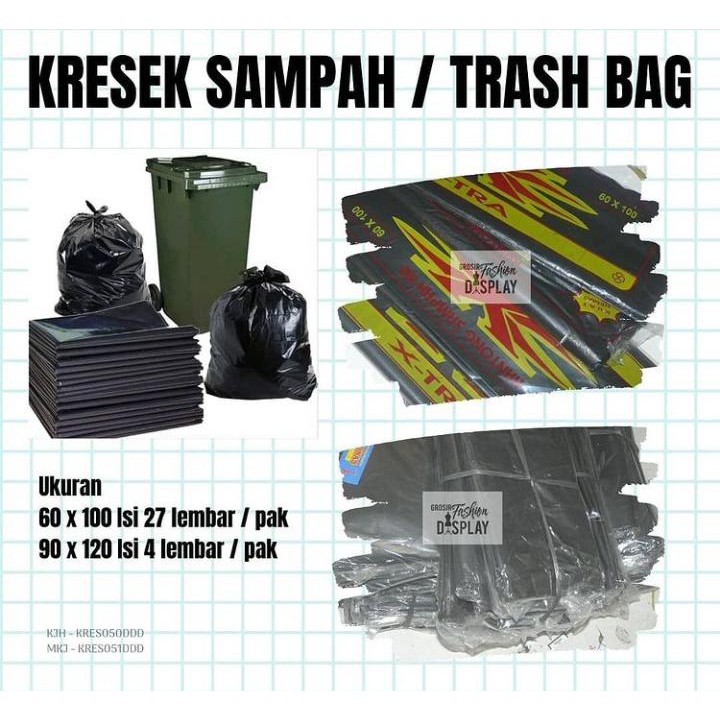 Kresek Sampah Kantong Plastik Sampah Packing Sampah Tempat Sampah Hitam Trashbag Hitam