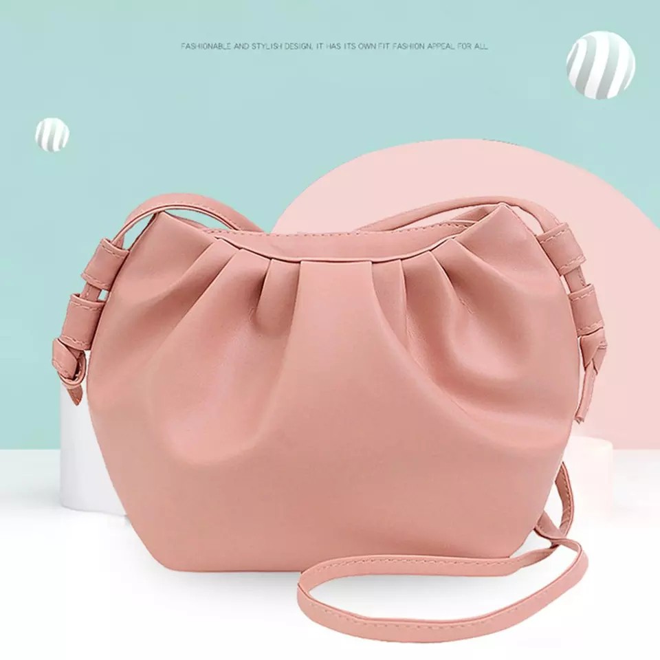 DT123 - Tas Selempang Elyora-Tas Selempang Motif Kerut/Tas Selempang Wanita / Tas Wanita