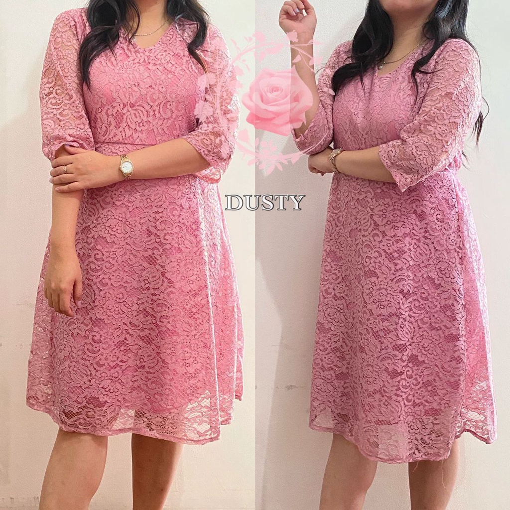 DRESS VIOLA BRUKAT FASHION WANITA / PAKAIAN PESTA  FORMAL KASUAL / GAUN KEBAYA