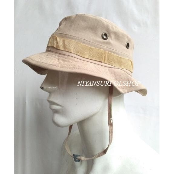 Topi Rimba krem hitam coklat hijau biru