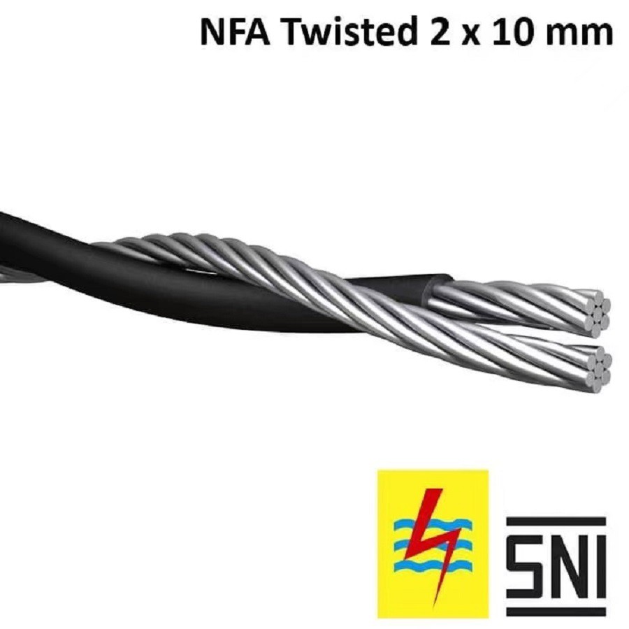 Kabel TC PLN 2x10mm Twist NFA 2 x 10mm 100M 100 Meter Per Roll