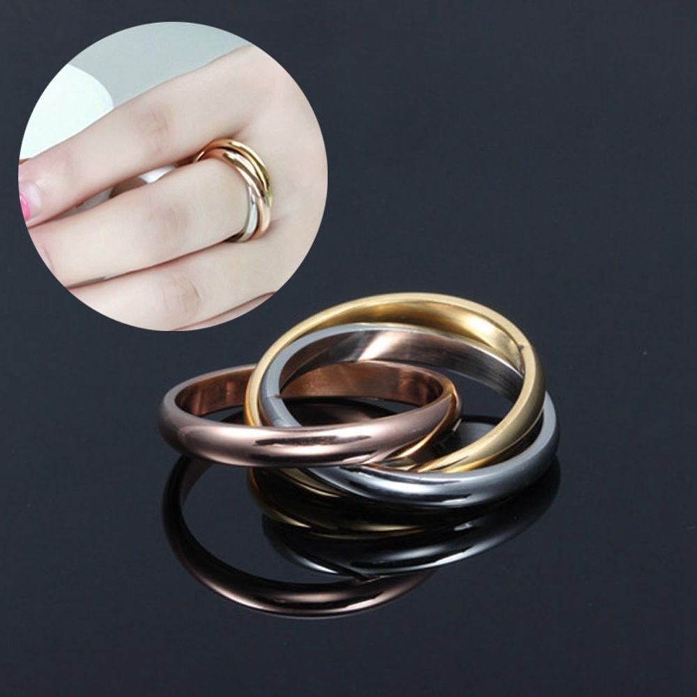 Lily 2pcs Cincin Set Perhiasan Wanita Tunangan Klasik Concatenate