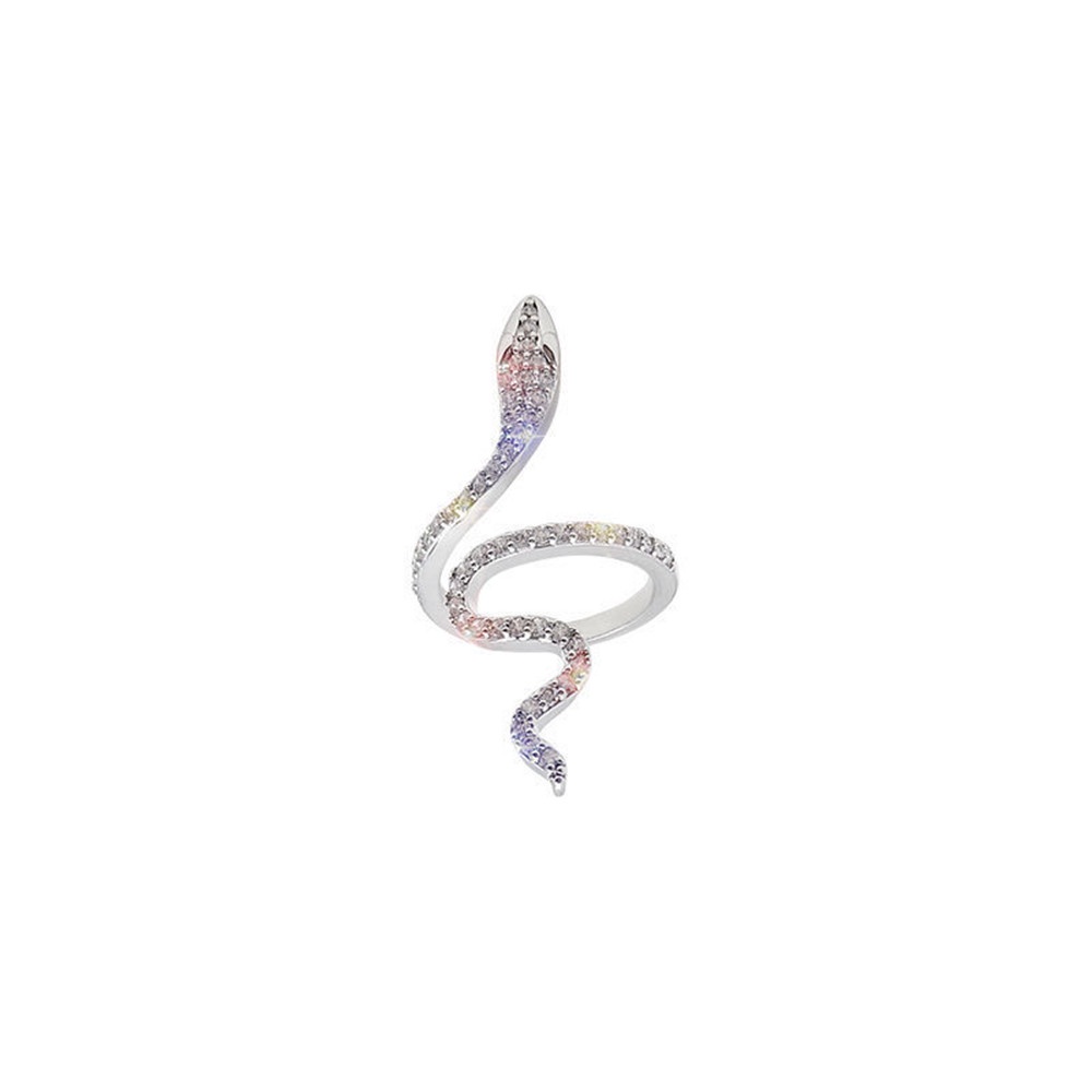 Cincin Model Terbuka Desain Ular Hias Berlian Untuk Wanita