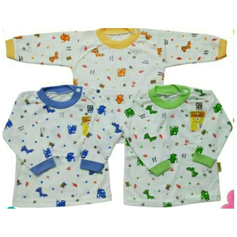 kaos oblong bayi katun sni per 3pcs panjang kaos bayi piyama bayi