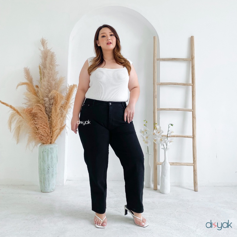 DISYAK - JUMBO  Boyfriend Jeans Non Stretch Black 523