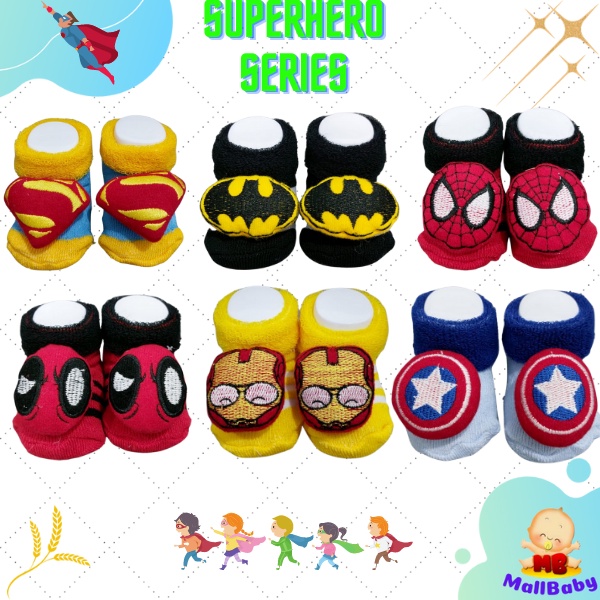 Superhero Karakter - Kaos Kaki Bayi Lucu (0-1 Tahun)