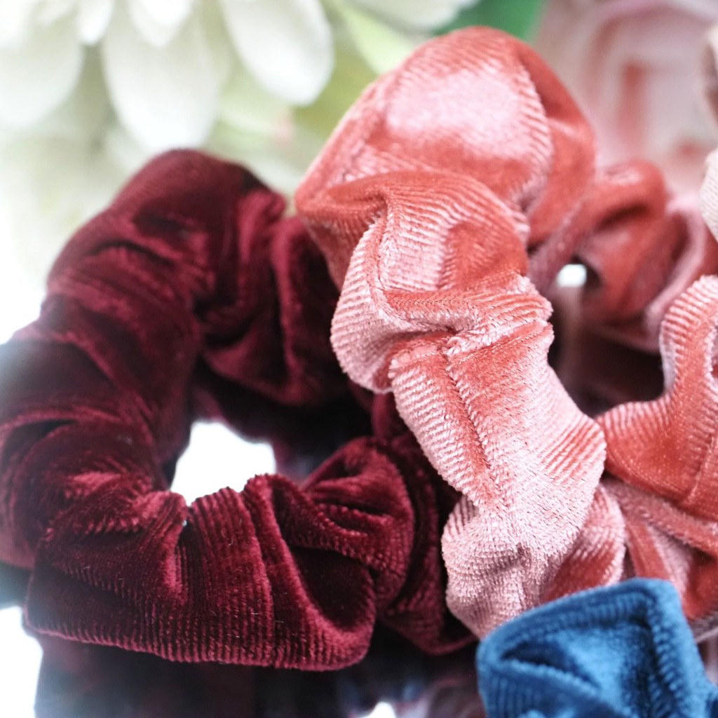 Scrunchie BLUDRU IMPORT GRES BUKAN BAHAN LIMBAH KUALITAS PREMIUM HALUS VELVET KOREA Kuncir Scrunchie