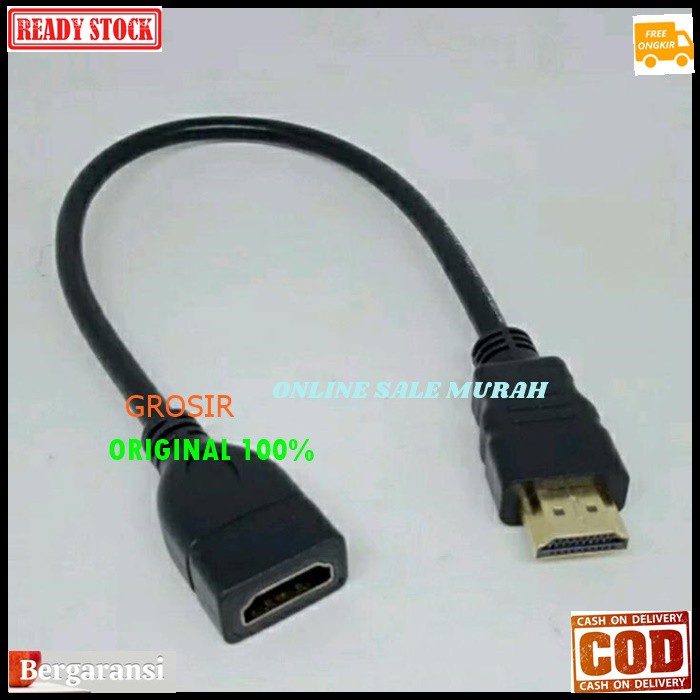 G294 kabel Hdmi Sambungan 30 cm cabang penambah cable Male Female penyambung original komputer laptop computer extension konektor splitter audio sambungan cewe Jek jack converter gambar anycast dongle dvd original elektronik tv  BISA SEGALA ELEKTRONIK