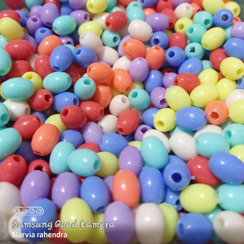 (24 pcs ) manik lonjong / mote oval pastel / mutiara oval manik mote bulat oval