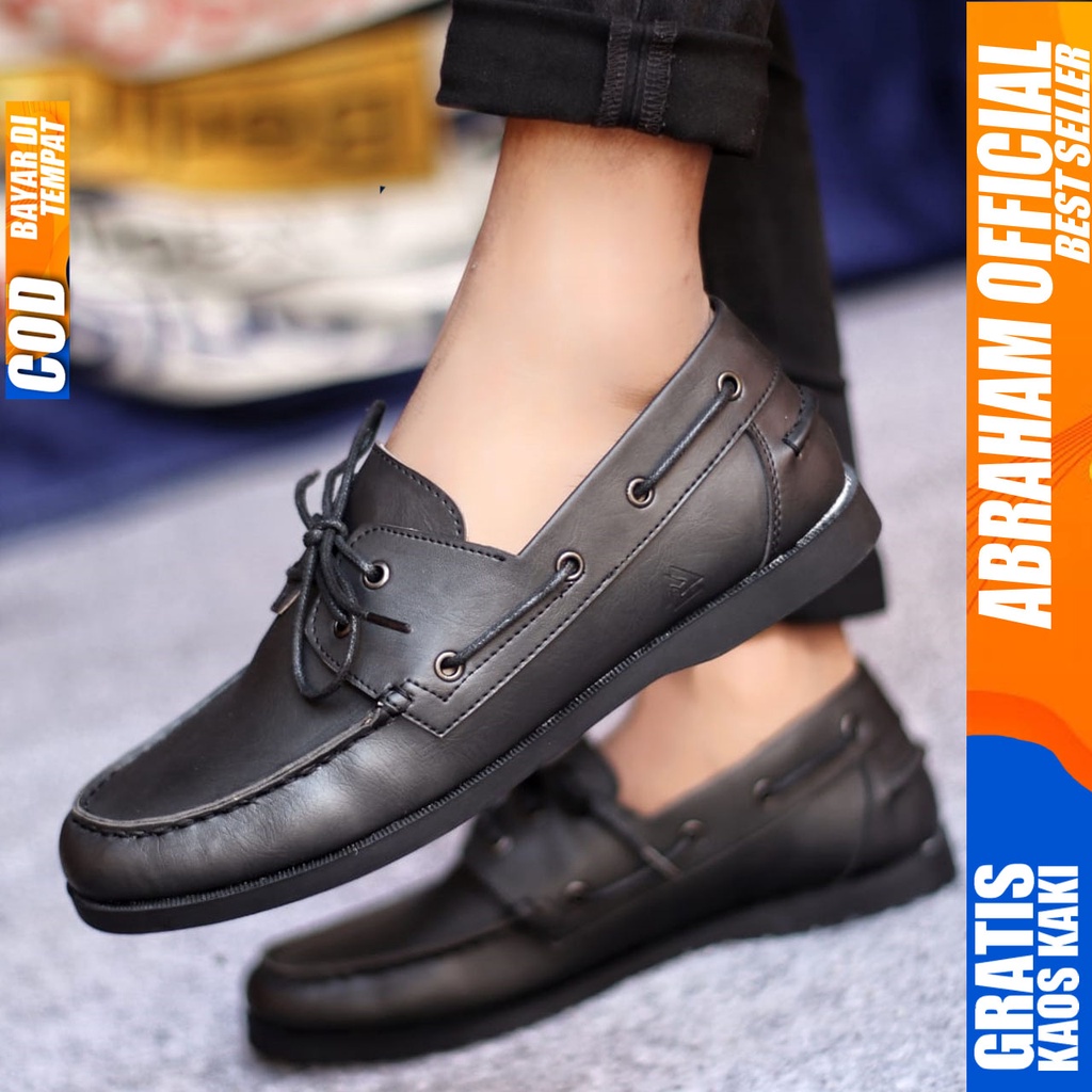 Sepatu Casual Pria Formal Pantofel Hitam Kerja Kantor Kuliah Kondangan Kulit Syntetic Keren Fashion Terbaru