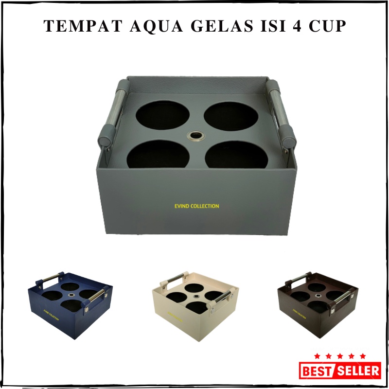 Tempat Air Mineral Gelas Isi 4 Cup Keranjang Aqua Gelas Kulit Sintetis Tempat Aqua Botol