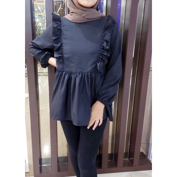 RD FASHION CIRELEA BLOUSE - BLOUSE MUTHIA FIT TO L-POLOS HITAM