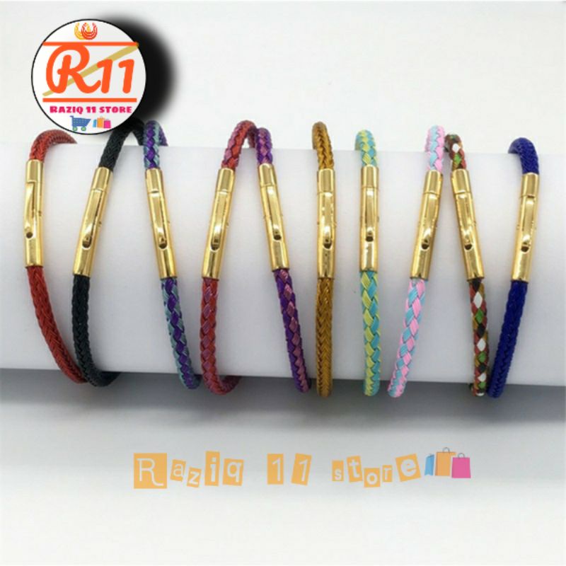 Gelang Tali Kawat Anti Air Waterproof Untuk Charm Liontin Emas Model Klik