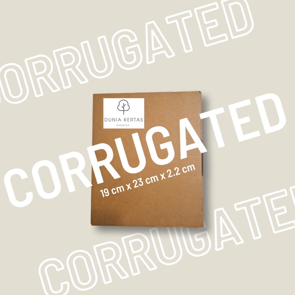 

Kardus box corrugated eflute 19 x 23 x 2.2 cm