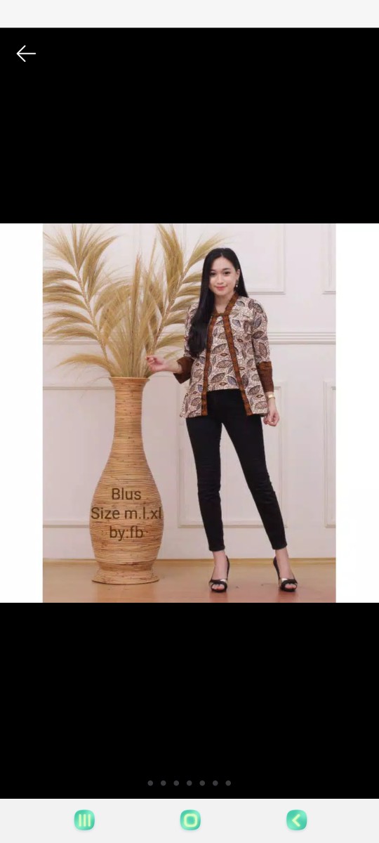 [ Terbaru ] Atasan Batik Wanita Kerja Kantor Ori Shabirah Batiksolo Blouse Blusebatik Batikmodern Xl