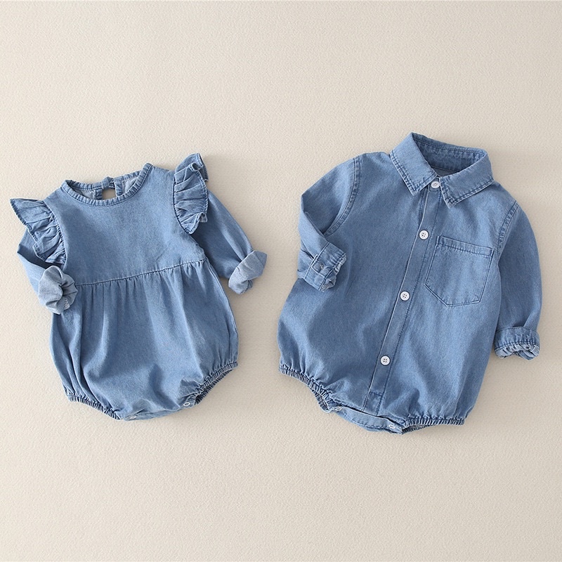 Baby denim romper