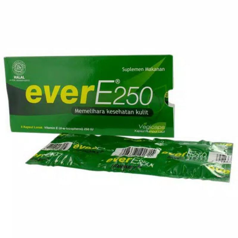 Suplemen Vitamin E Ever - E 250 Strip 6 Kapsul / Asupan Vitamin Ever-E