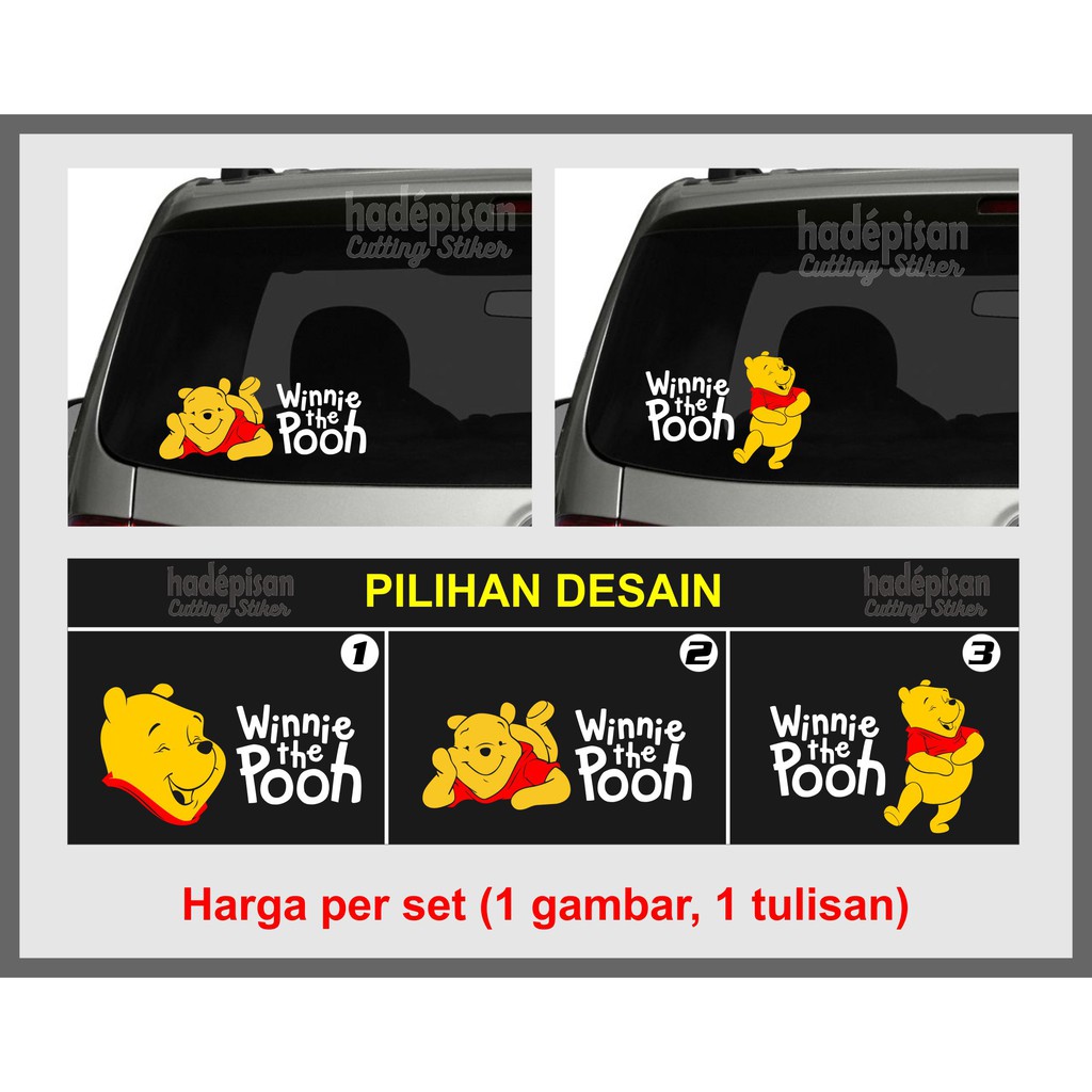 Stiker Mobil Cutting Sticker Kaca Belakang Mobil Winnie The Pooh