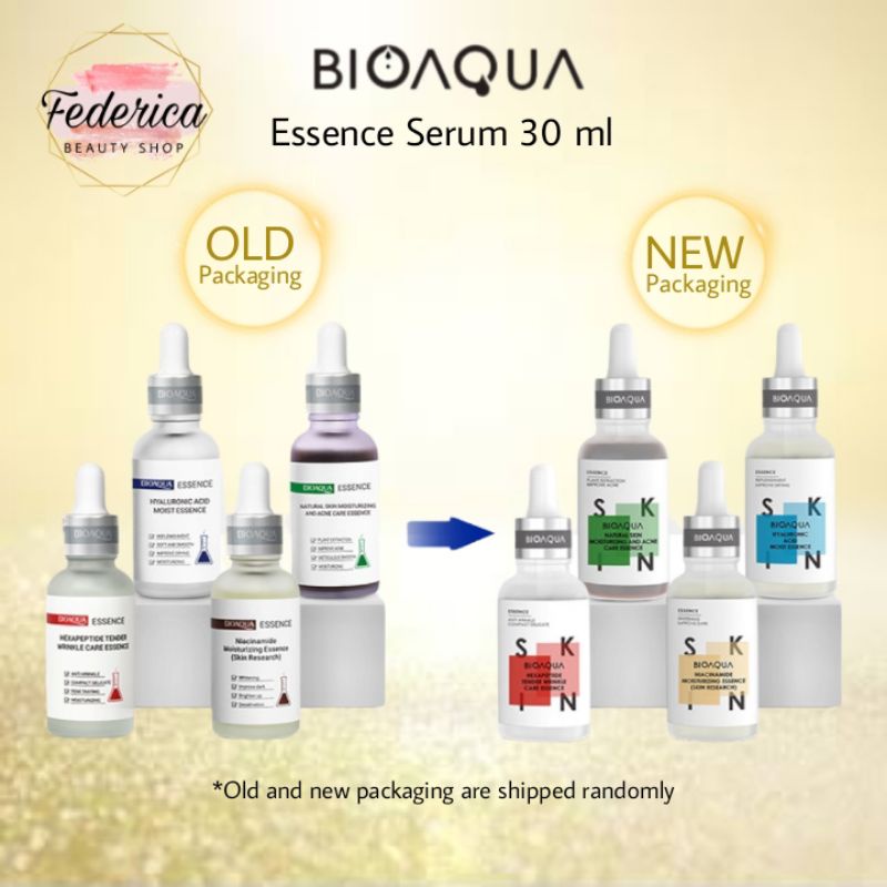 [FEDERICA] 30 ML BIOAQUA  Serum Essence Niacinamide / Acne / Hyaluronic / Hexapeptide Wrinkle