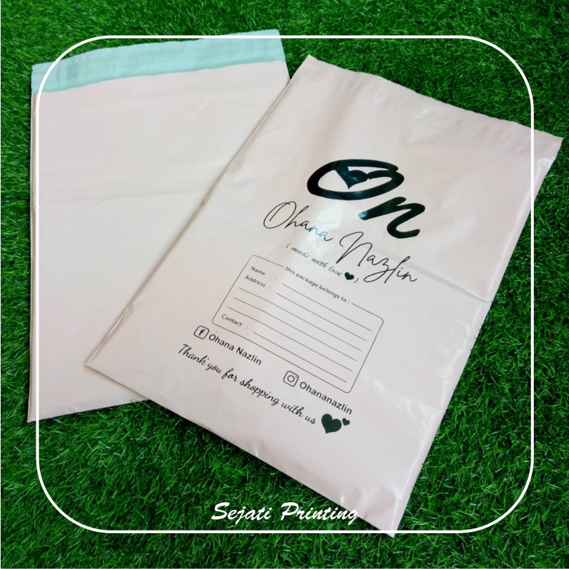 

Sablon Plastik Size 34x46cm, FREE DESAIN - SEJATIPRINTING - POLYMAILER BABY PINK & UNGU