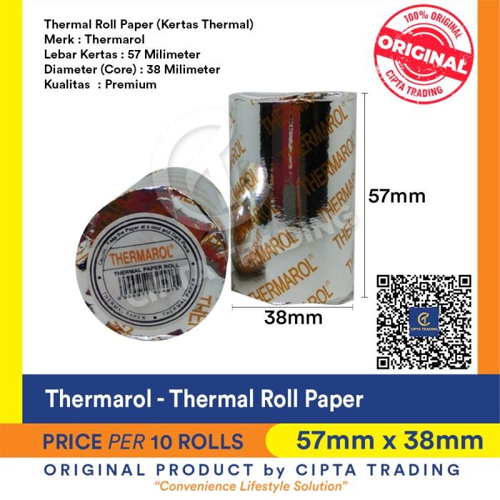 

Termal | Kertas Thermal / Thermal Paper - Thermarol - 57Mm X 38Mm (Dia) 10 Roll