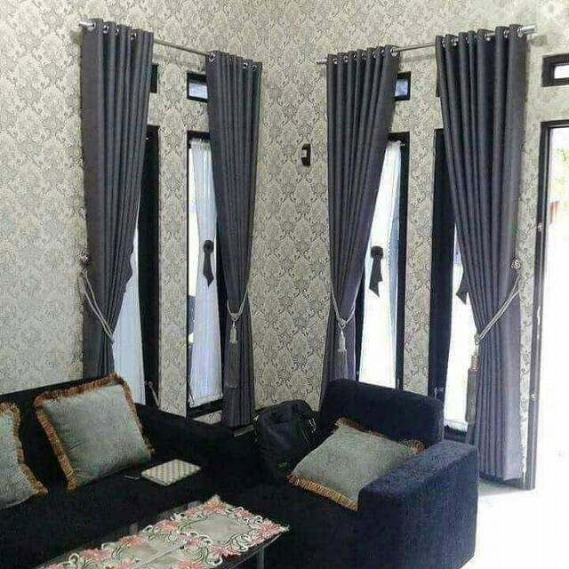 Gorden polos abu2 /gorden murah/gorden minimalis