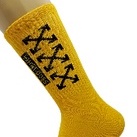 Kaos kaki skate oldschool motif Tripel X kuning