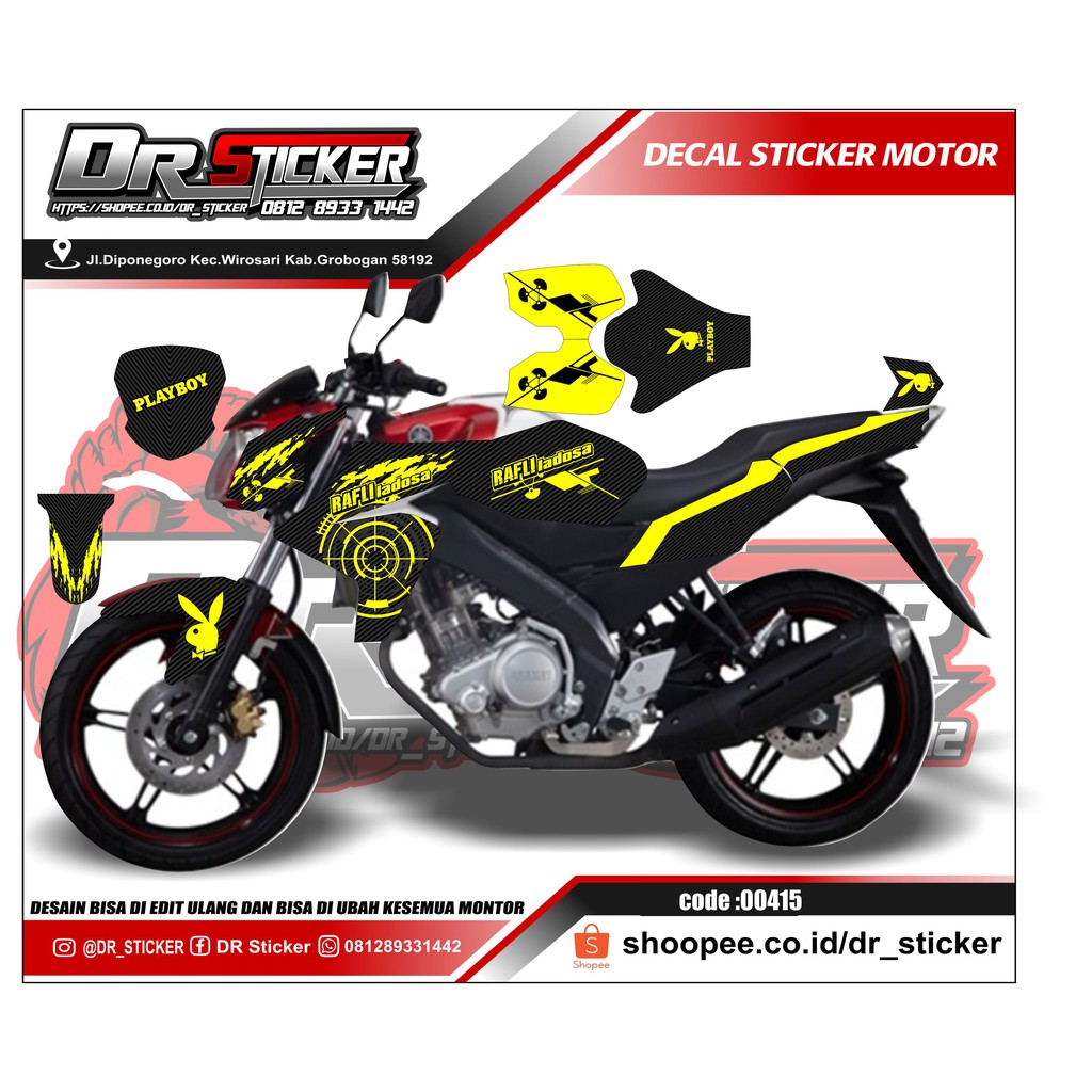 Decal Sticker Motor Vixion Warna Kuning Shopee Indonesia