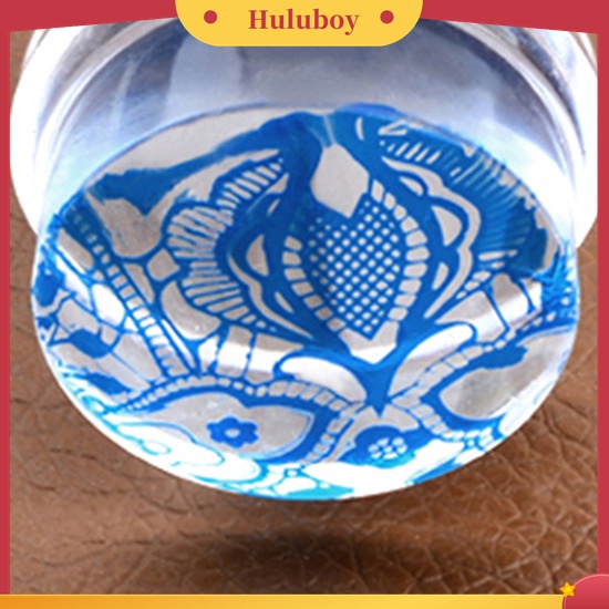 Huluboy Huluboy♡ 2pcs Stamper Scraper Mini Transparan Untuk Transfer Gambar Nail Art Manicure DIY