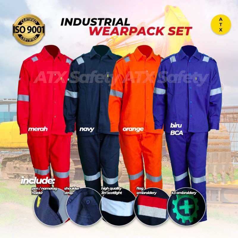 Wearpack safety model setelan baju + celana ATX / werpak / wearpak