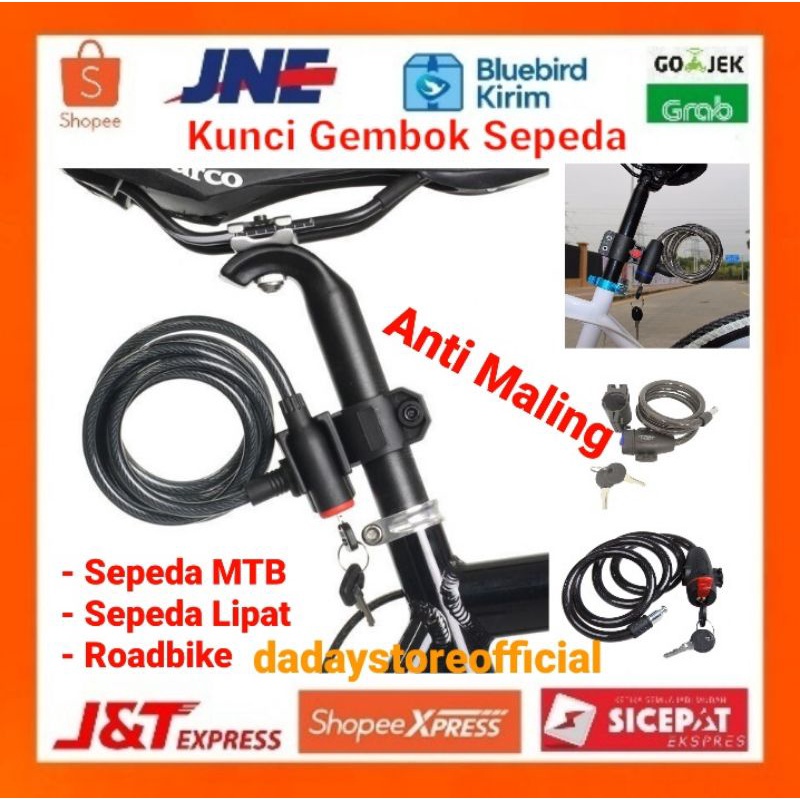 [COD] Kunci Gembok Sepeda Lipat Mtb Roadbike Stainless Stell Anti Maling Taffguard Angka