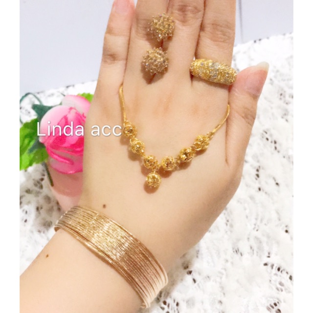 set lapis emas  24  karat  kalung bola isi 7 butir Shopee 