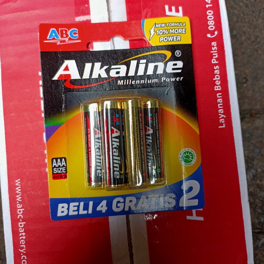 batre ABC alkaline AAA/A3 isi 6 pcs Alkaline original murah grosir