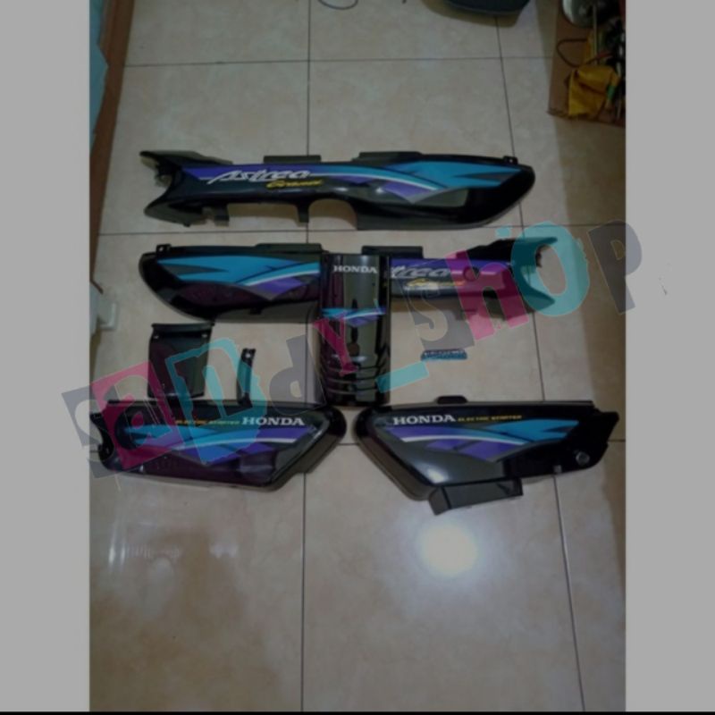 COVER BODY LENGKAP ASTREA GRAND + STRIPING BIRU