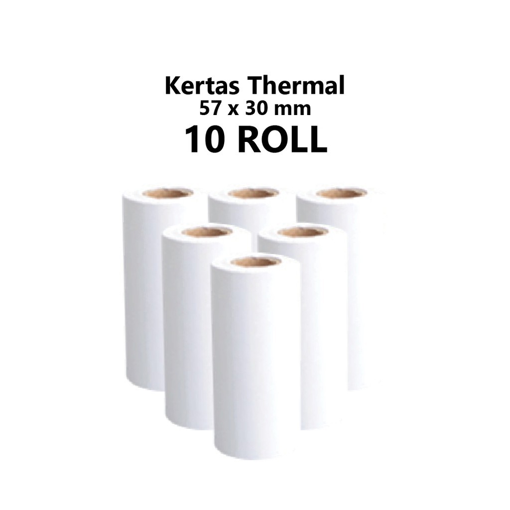 KERTAS STRUK KASIR/PPOB PAPER ROLL 58x40 MM THERMAL RECEIPT MINI (10 ROLL)